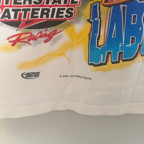 Vintage White Graphic Tank Top with Car Print Bobby Labronte Racing 2000 M - Picture 5 of 5